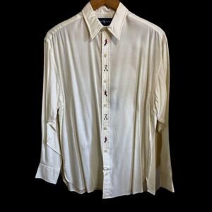 Ralph Lauren vintage deadstock button up embroidered skier winter sz 8 cream